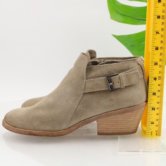 Eileen Fisher Womens Rein Boots Size 8 Tan Suede Low Block Heel Comfy Booties - Picture 5 of 11